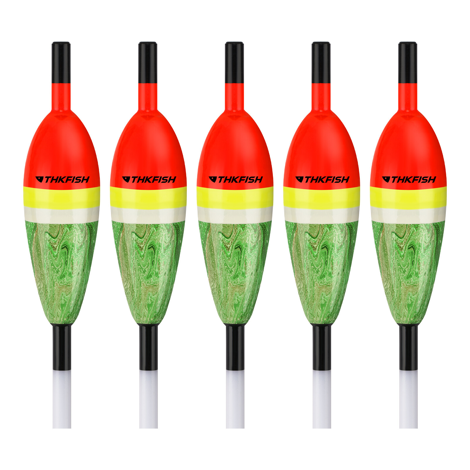 5 Pack Bobbers for Crappie Fishing Buoyant Balsa Wood Body Slip Bobbers Floats