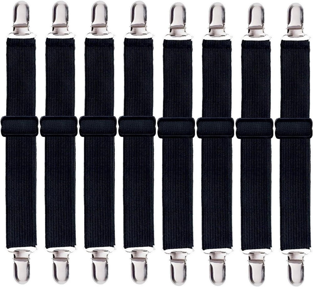Korlon 8 Pack Bed Sheet Straps, Adjustable Fitted Straps Clips, Heavy...