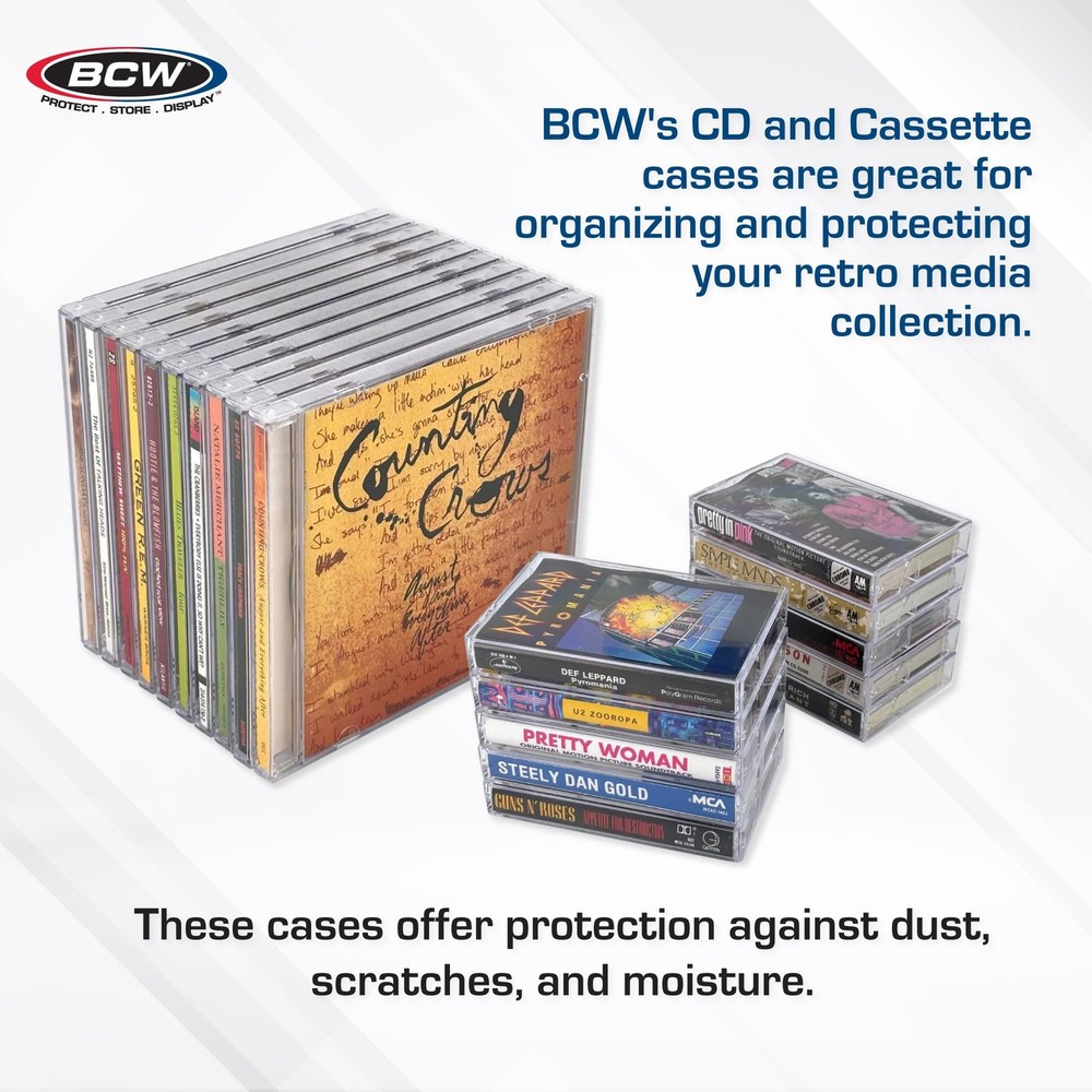 Clear CD Jewel Cases - 10 Pack | Standard Single Disc Replacement Cases | Cla...