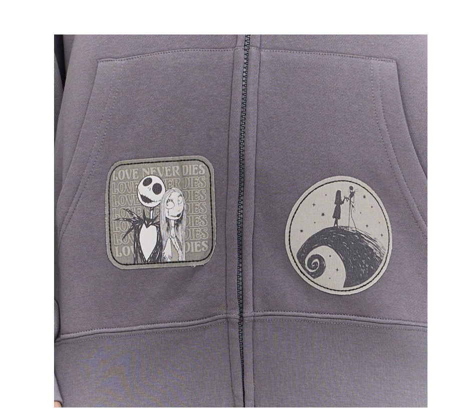 Disney NWT Nightmare Before Christmas Multi-patch Full Zip Women's Hoodie, Large