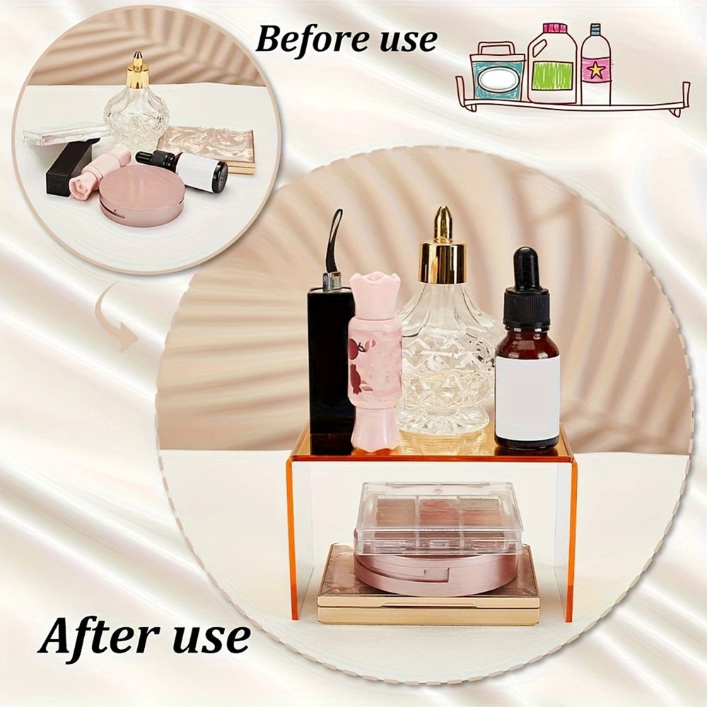 6pcs Acrylic Display Stand Riser 3 Sizes Storage Rack for Tabletop