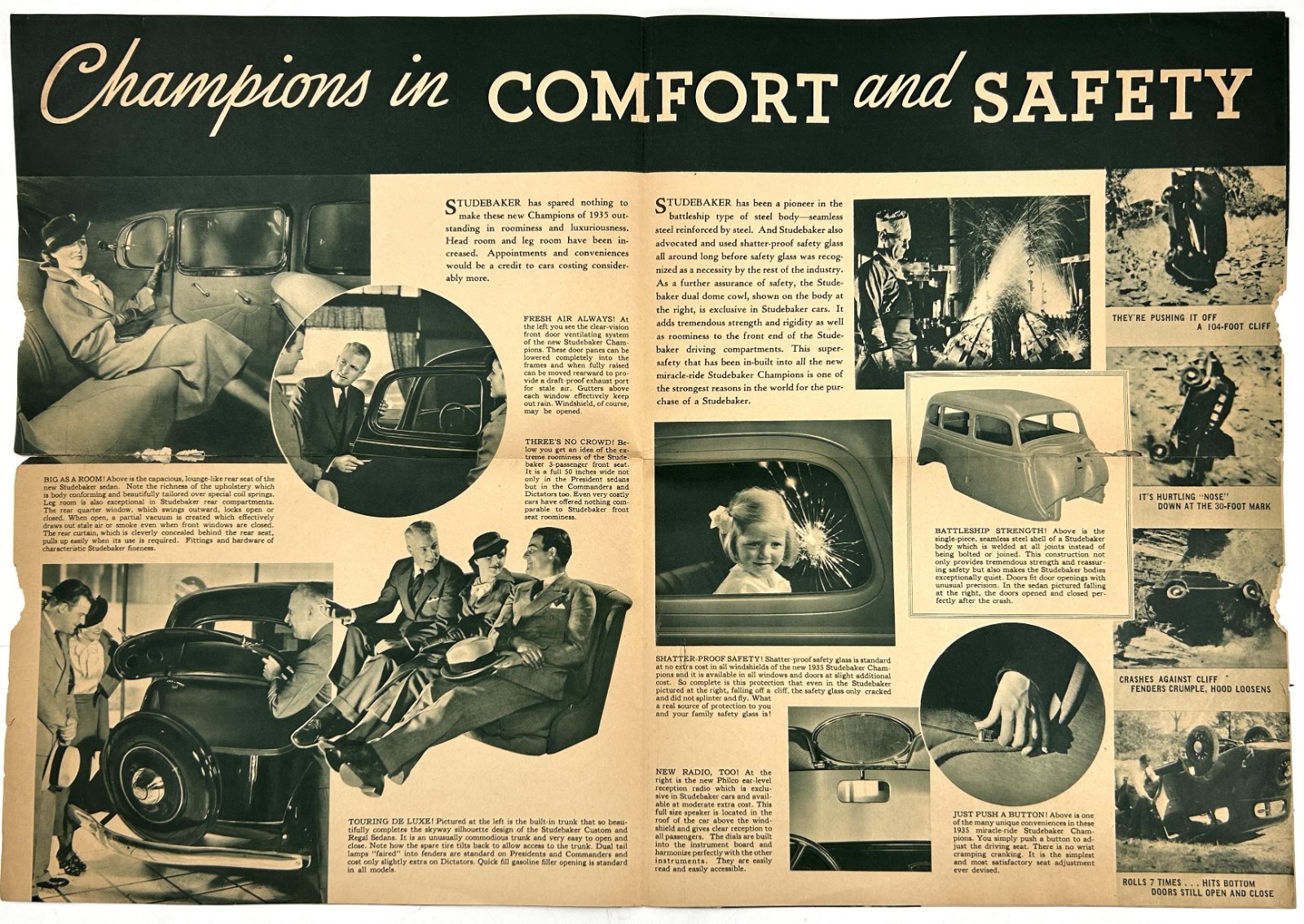 1936 STUDEBAKER Champion and the Miracle Ride Sales Brochure Catalog