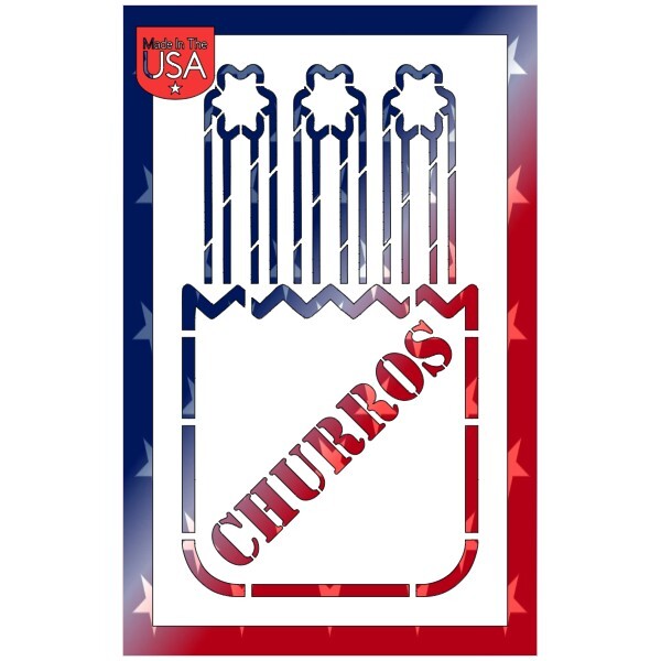 6"x10" Clear Plastic Stencil - Churros (SCA98)