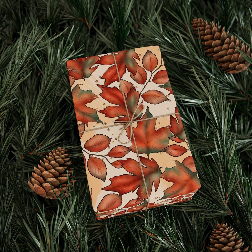 Autumn Fall Leaves Pattern Wrapping Papers