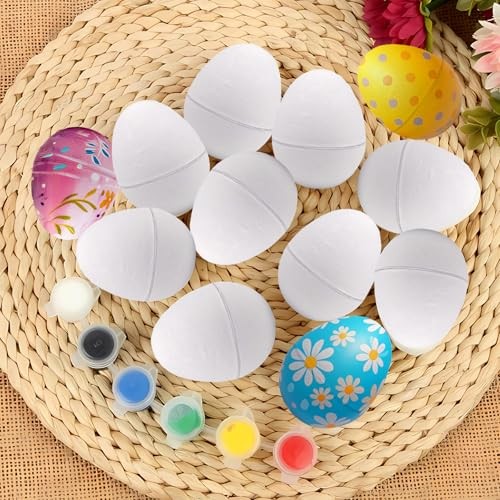 50 Pcs Paper Easter Eggs DIY White Paper Mache Easter Eggs Easter Basket white