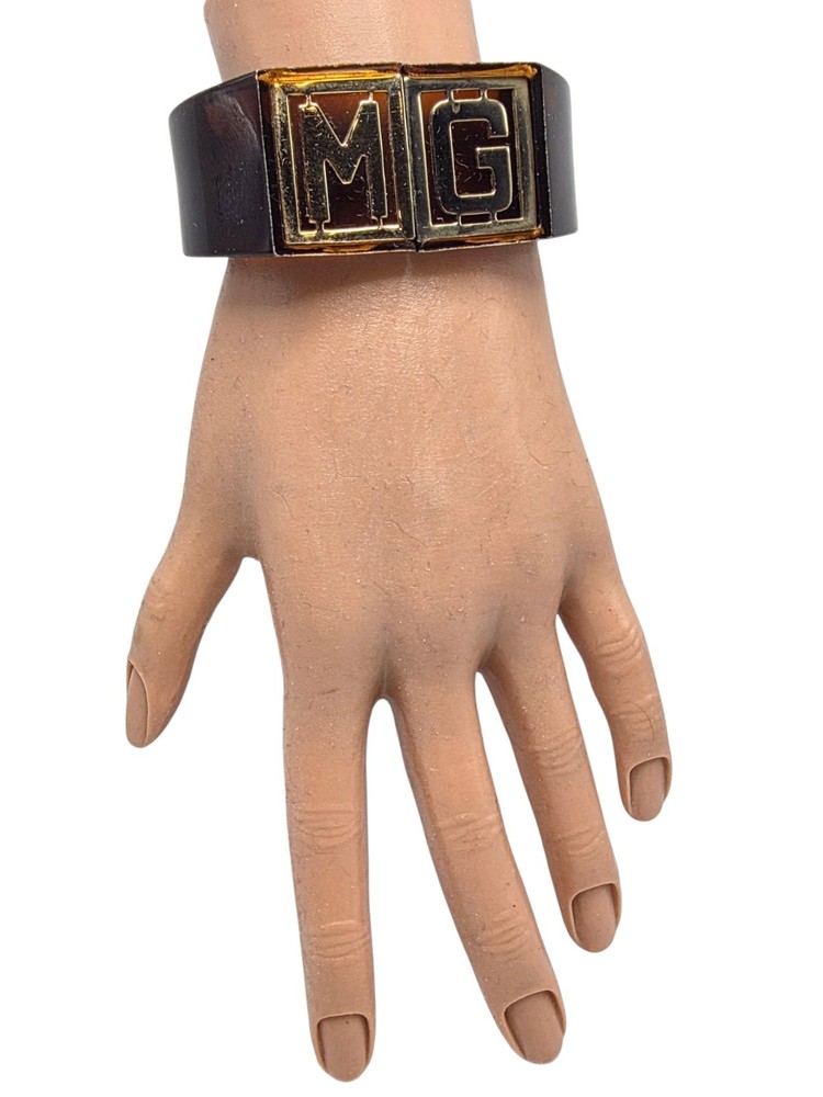 Vintage 1940s/50s Early Plastic Initials “MG” Clamper Bangle