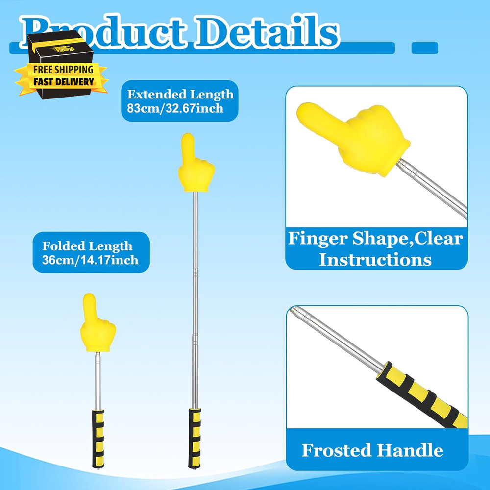Big Pointer Finger Stick,Extendable Pointer Finger with Soft Grip Handle for Tea
