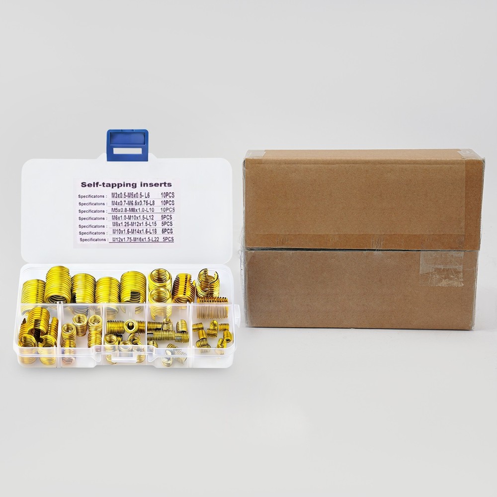 50Pcs Self Tapping Thread Inserts Set, Thread Reinforce Repair Tool Gold
