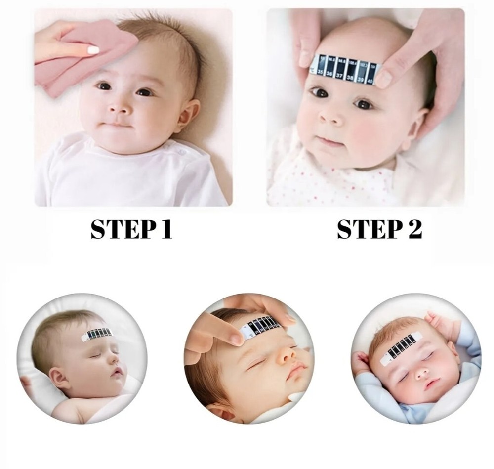 15s' Quick Read Forehead Thermometer Strips 2PCs,Great For Checking Fever...