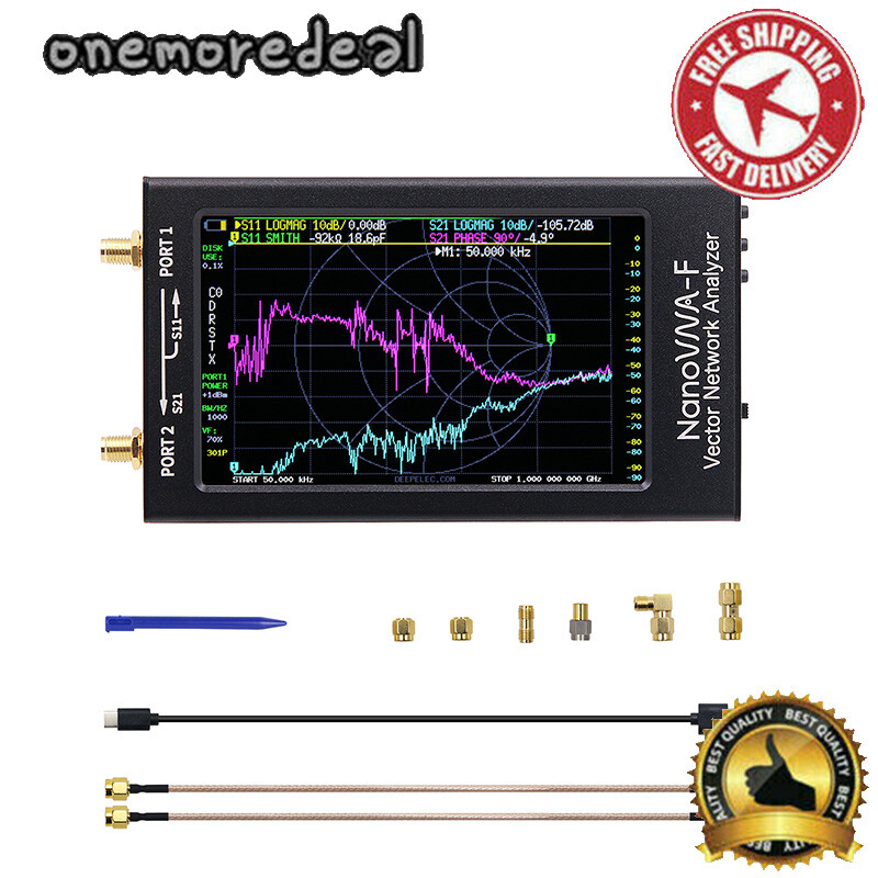 10K-1500MHz NanoVNA-F Vector Network Analyzer Antenna 4.3" IPS Button Ver. V3.1