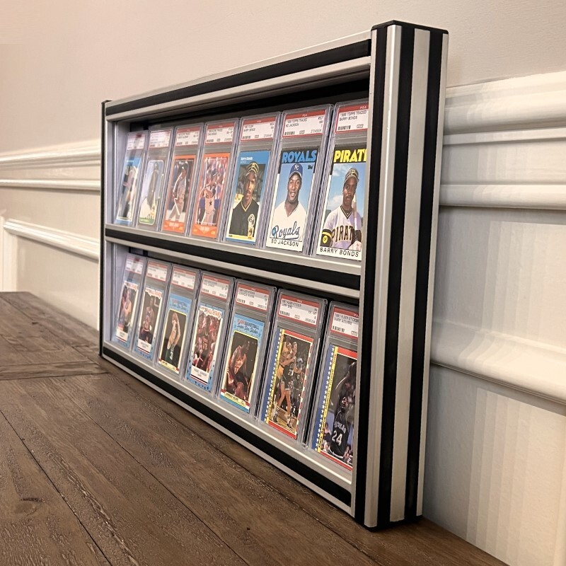 PSA Graded Card Holder Framed Wall Display (2 Shelf Display)