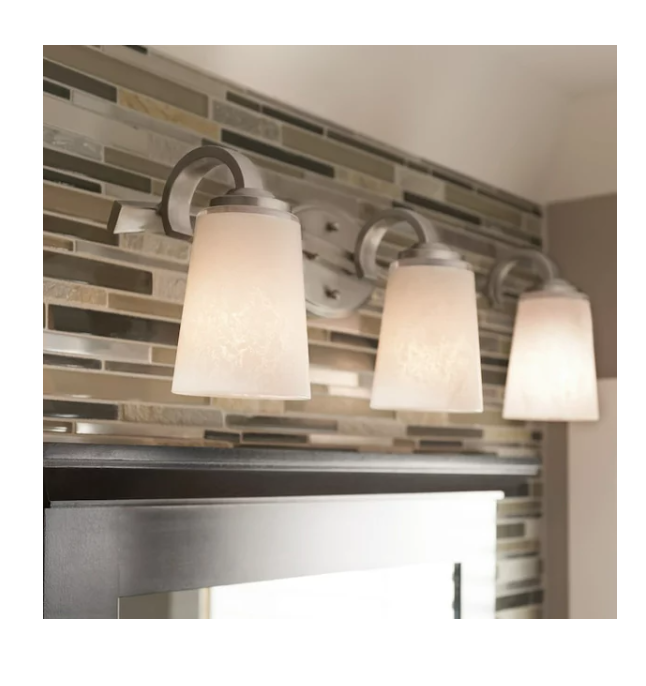 Kichler Lighting 3-Light Oxby Brushed Nickel Bathroom Vanity Light