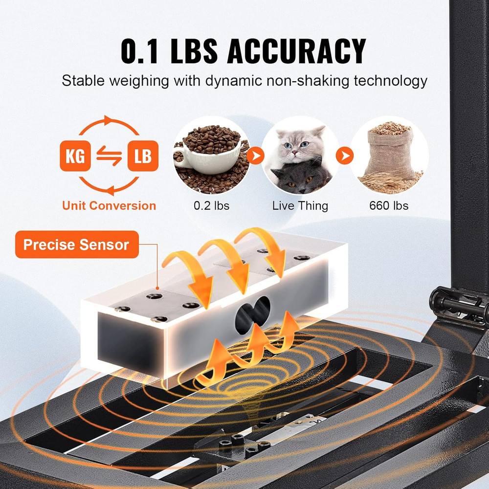 Báscula de plataforma digital informática, carga de 660 lb