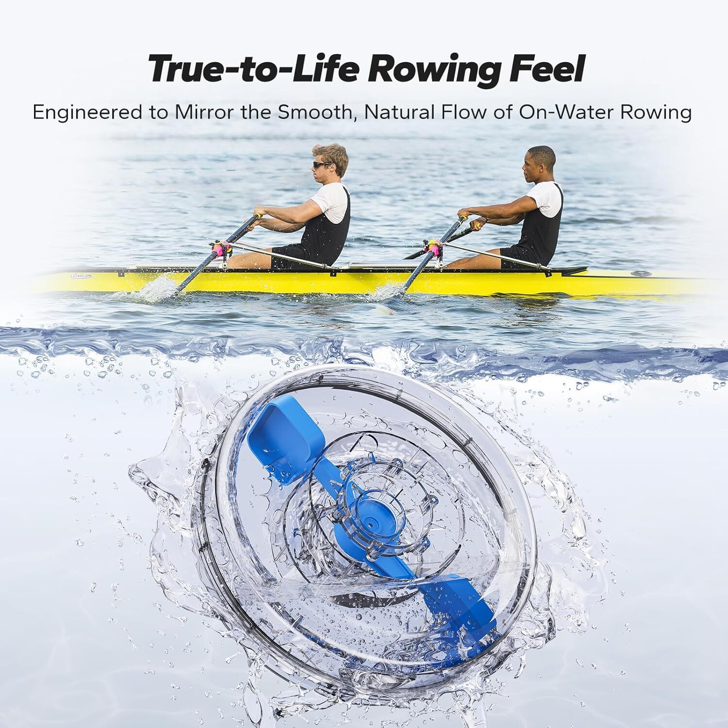 MERACH R28 Foldable Water Rowing Machines for Home Gym with 400LB Weight Wood