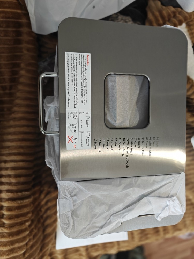 2LB Bread Maker Machine, 17 in 1 Automatic Stainless Steel Bread Machine, Non...