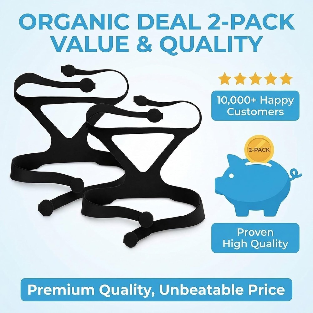 Universal CPAP Headgear Strap 2 Pack – Replacement for Philips Respironics Hea