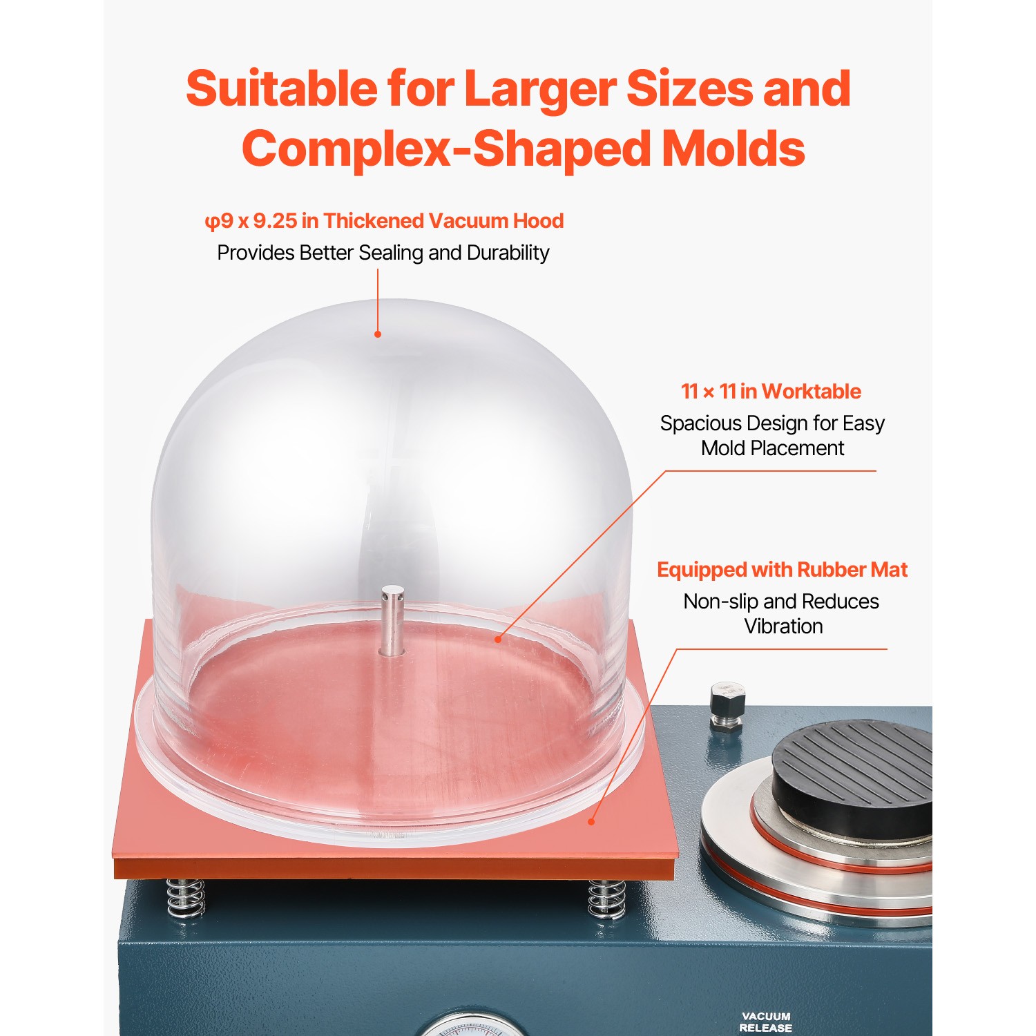 Vacuum Investing Casting Machine 290W Power 3 CFM Pump and Bell Jar for Jewelry