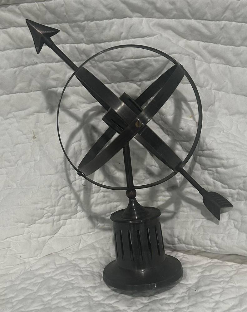 Decorative Metal Armillary Non-Rotating Globe on Stand