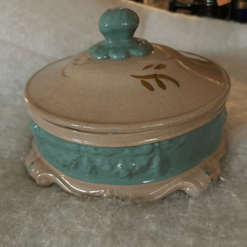 Vintage Covered Pottery Bowl