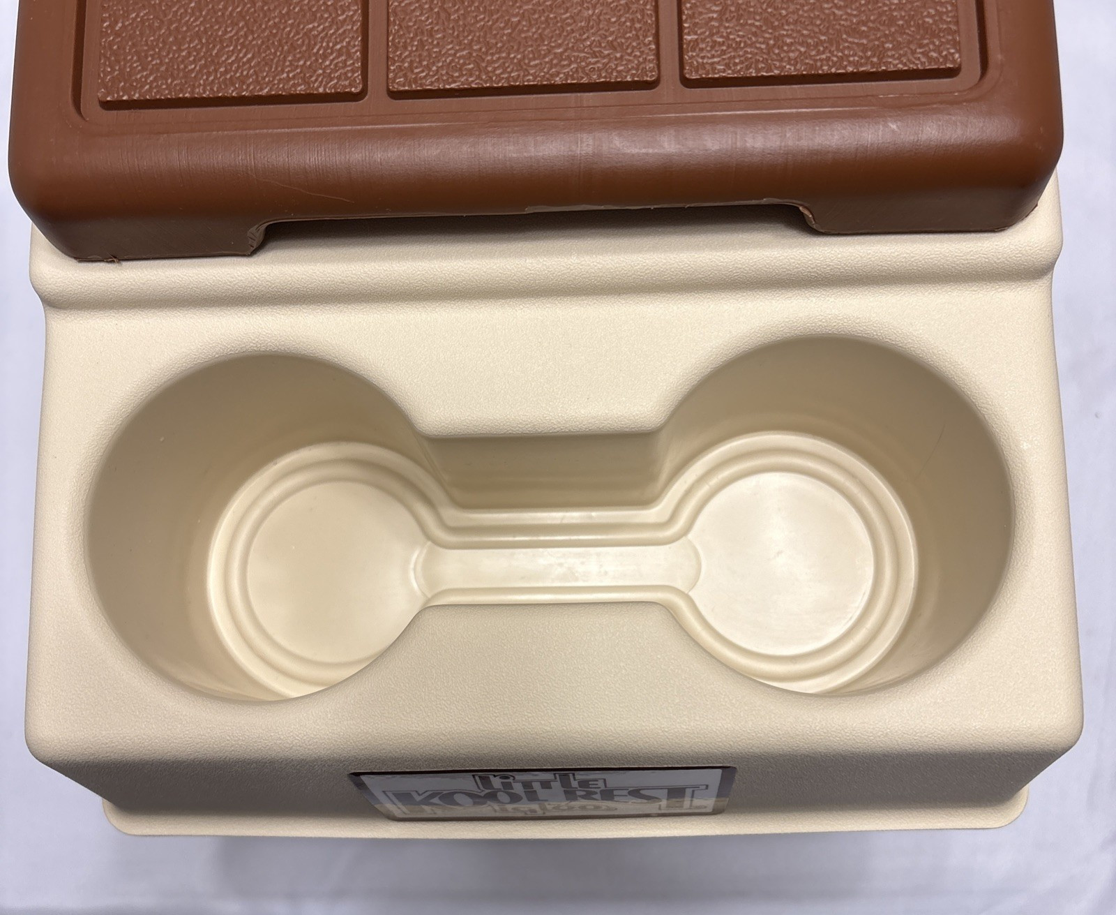 Vintage Little Kool Rest IGLOO Car Console Cooler Brown Tan Ice Chest 1983 NOS