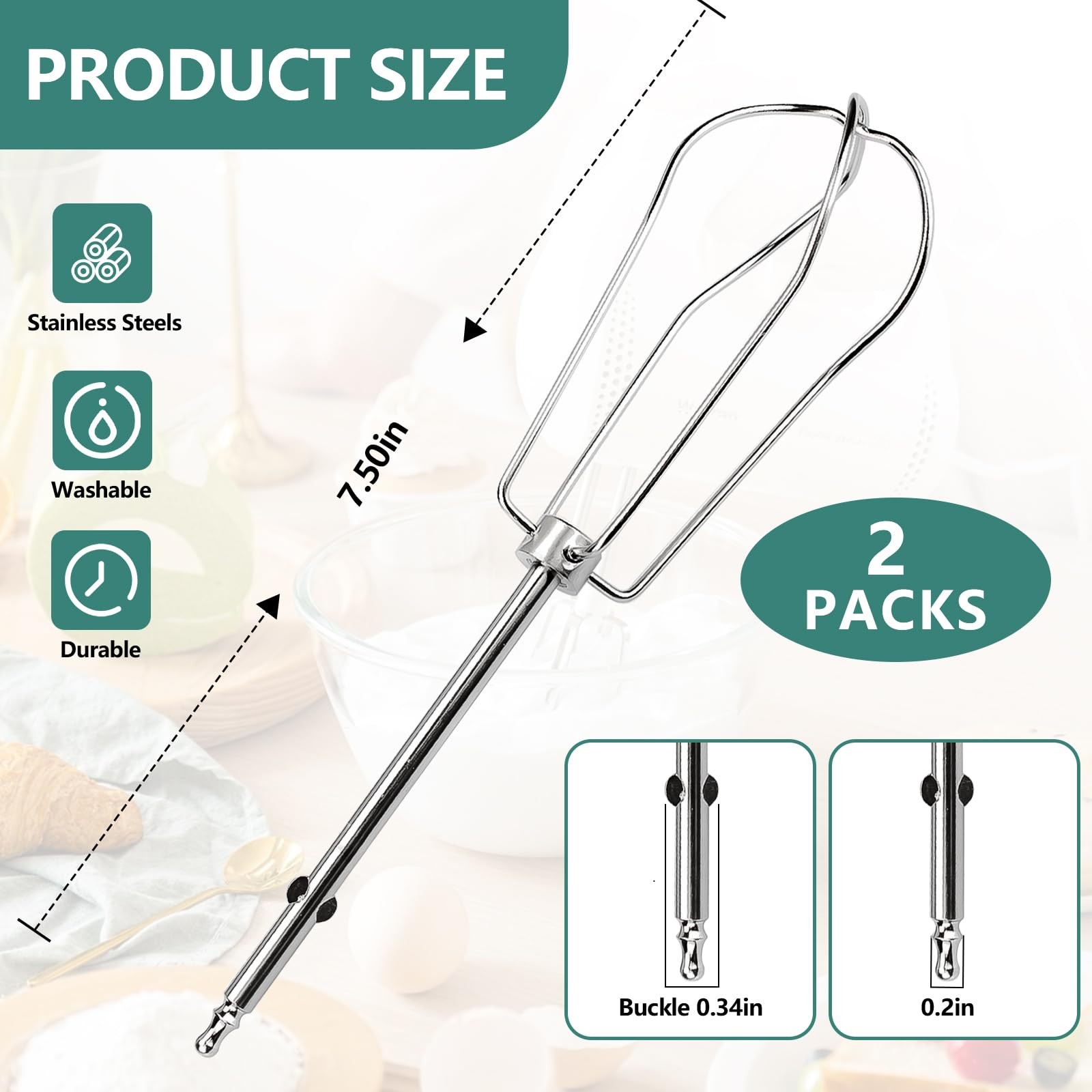 Hand Mixer Beaters Replacement for Cuisinart CHM Series Hand Mixer HM-50 HM-7...