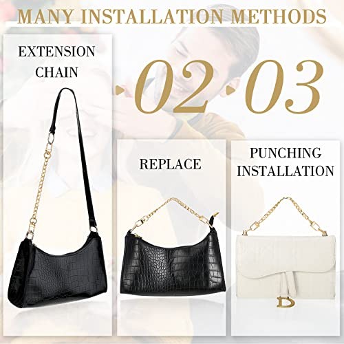 24 Pcs Purse Chain Strap D Ring Rivets Set Flat Purse Strap Extender