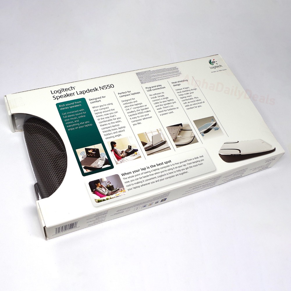 NEW Logitech N550 Stereo Speaker Lapdesk for Compact Laptop Computer Notebook