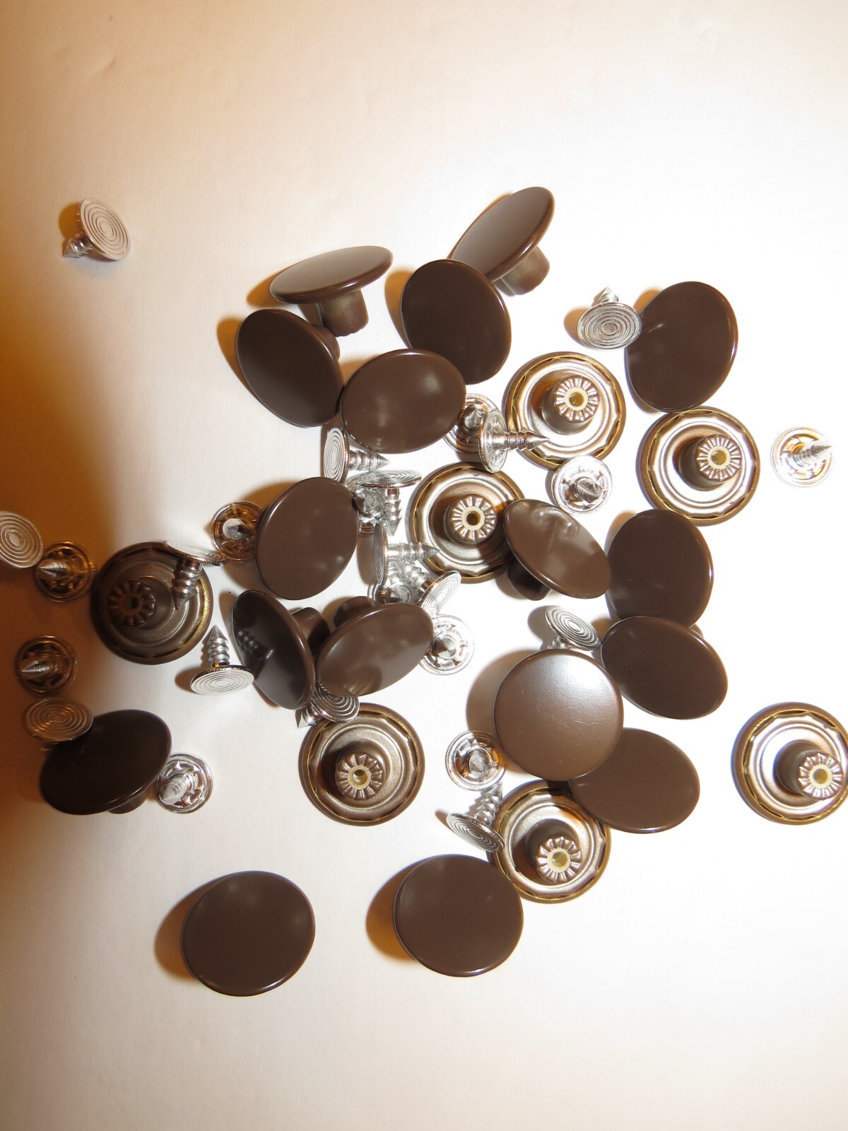 Men's Suspenders with No Sew Brown Metal Buttons for Button on Leather Ears