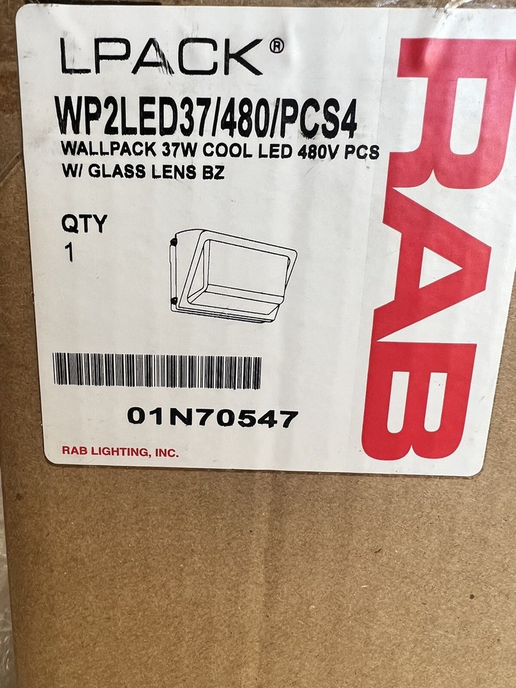 RAB LIGHTING WP2LED37W/480/PCS4 , WP2LED37W480PCS4 (BRAND NEW) ***480Volt***