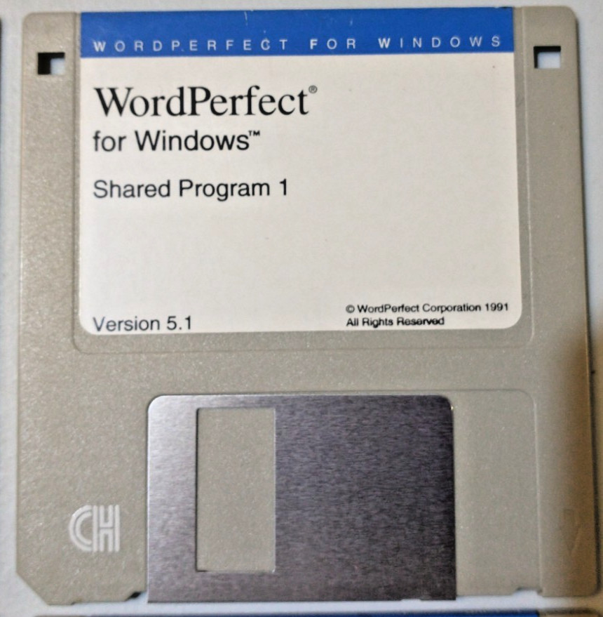 Vintage WordPerfect 5.1 PC Software 3.5 Floppy Set – DOS Word Processor