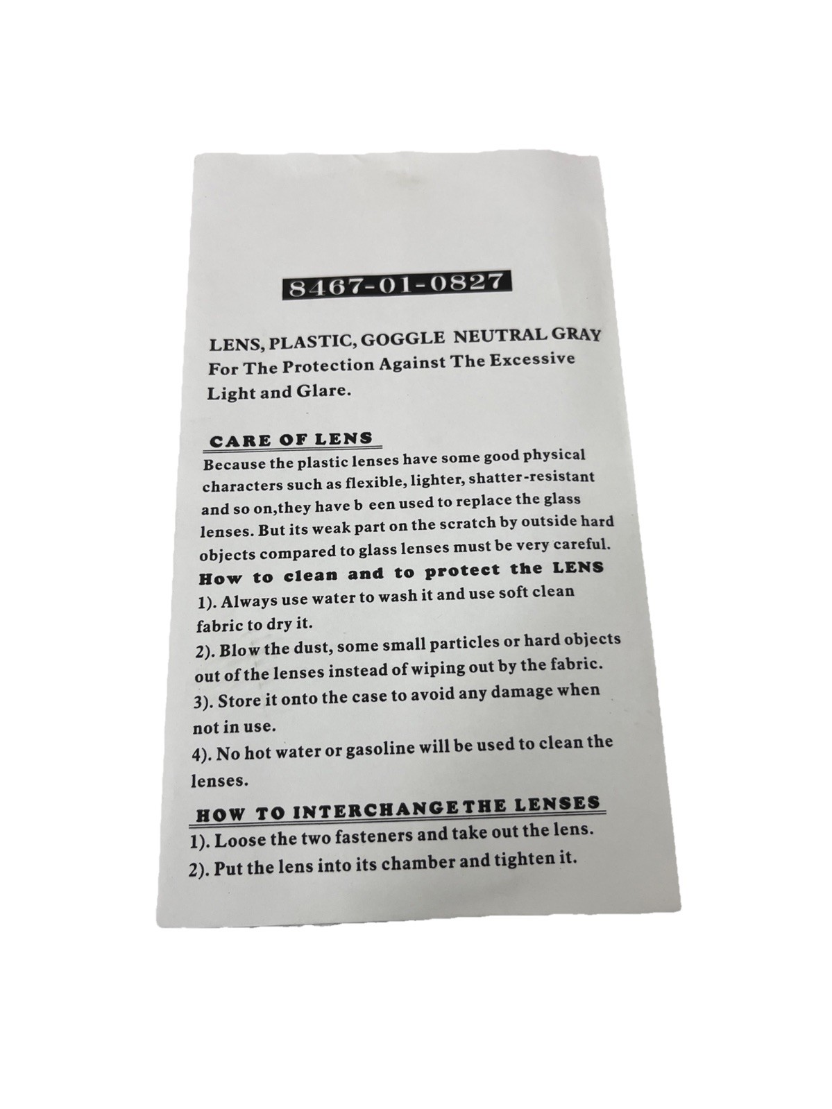 Original U.S. Military David Clark Sun, Wind and Dust Goggles w/Box & Extra Lens