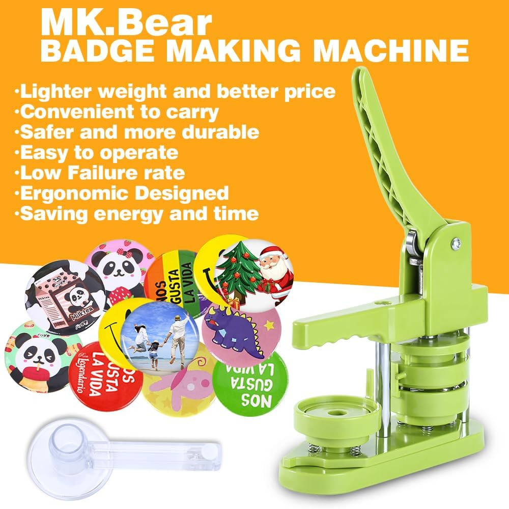 Button Maker Machine 58mm (2.25 in) Installation-Free, DIY Button Pin Maker Mach
