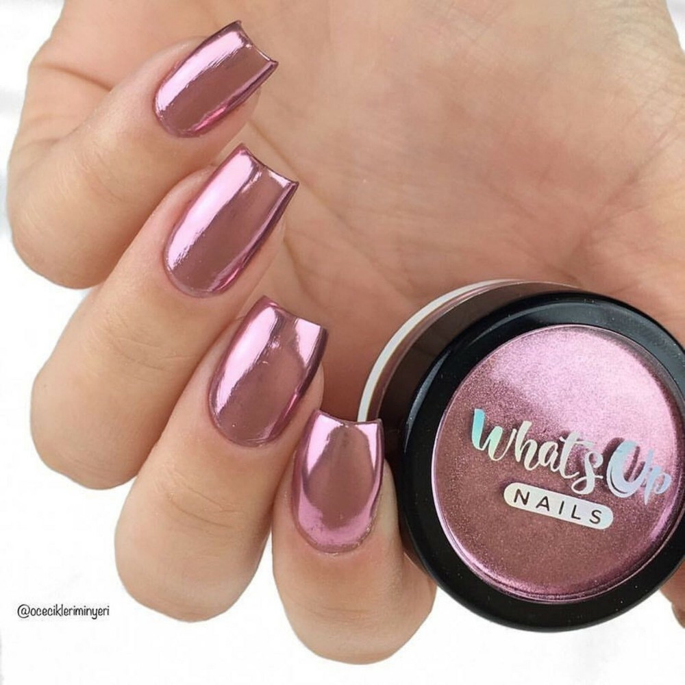 Rose Chrome Powder For Mirror Nails