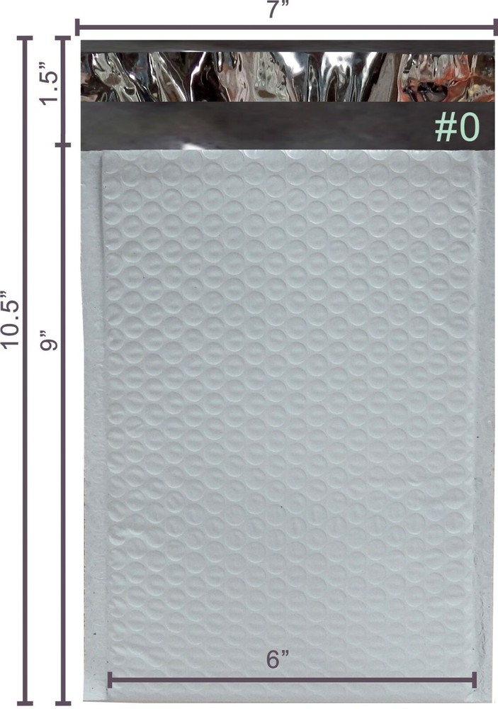 Fantasybuy® 250 #0 Poly Bubble Padded Envelopes Mailers 6 X 9