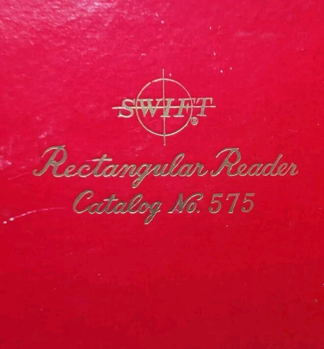 Vintage Swift Rectangular Reader Pearl Handle Magnifying Glass #575 w/ Box