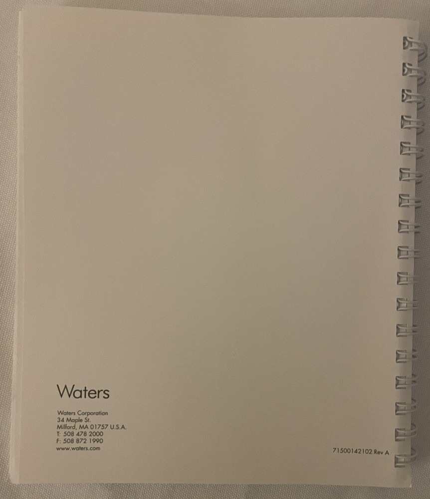 Waters 2489 UV/Visible Detector Operators Guide