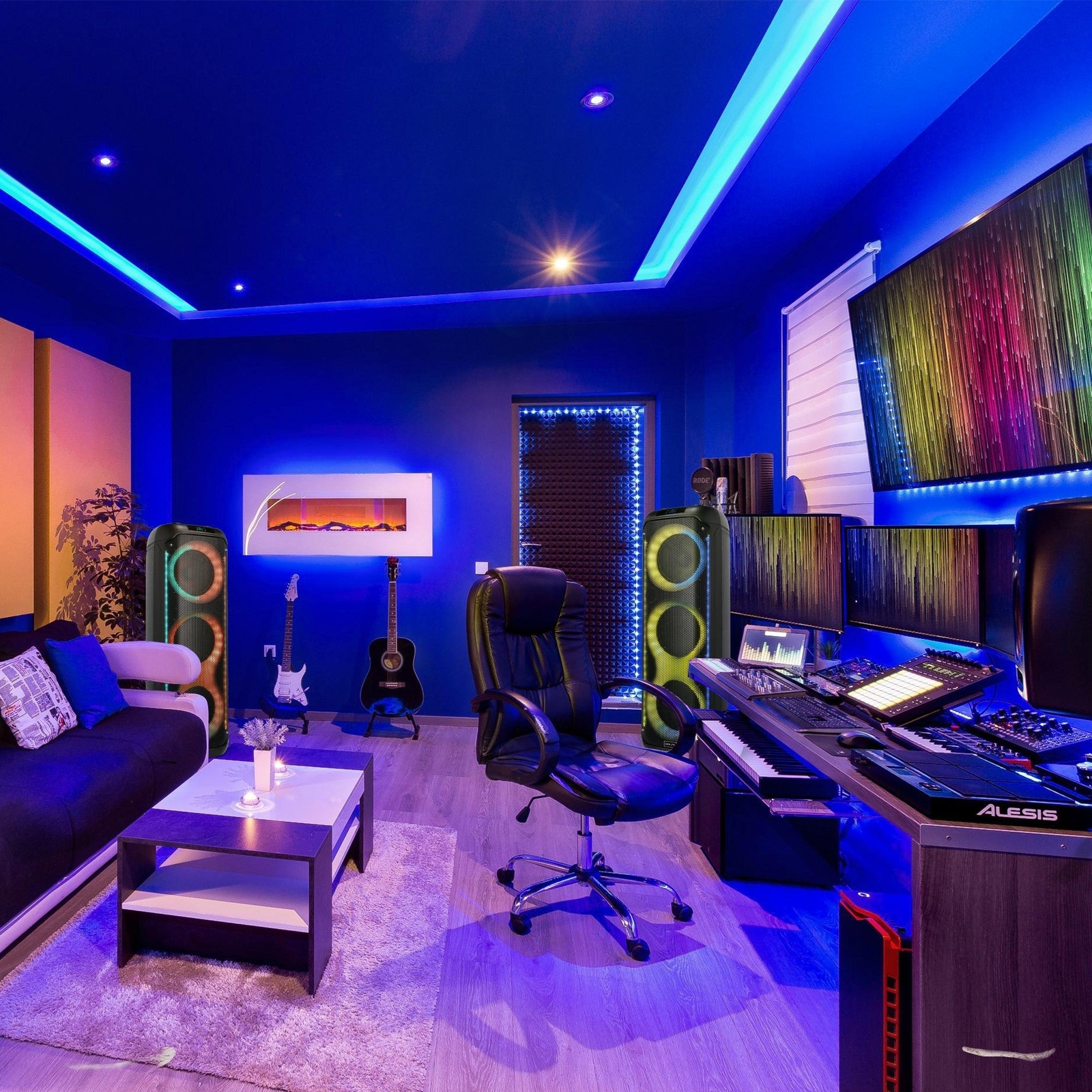 Dolphin KP-380 Triple 8” Portable Karaoke Party Speaker Lasting Battery with Mic