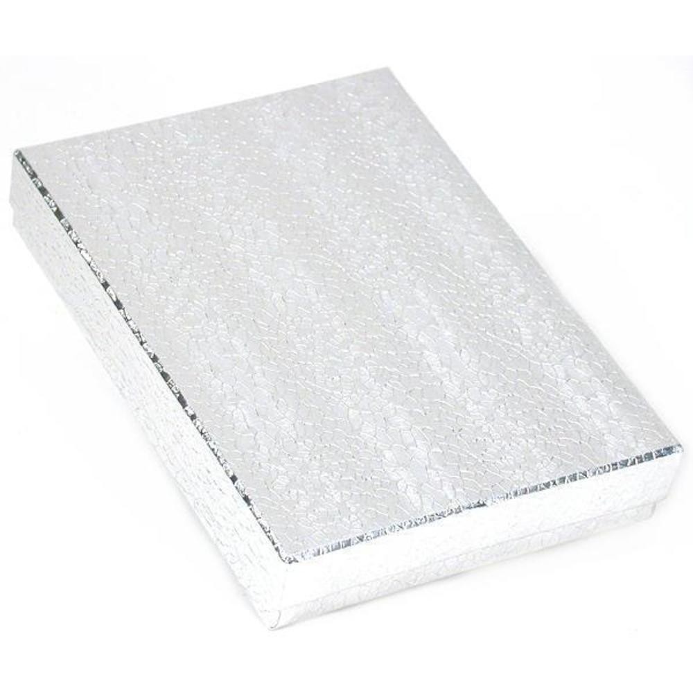 100 Cotton Box Silver 5 3/8" x 3 7/8" x 1"