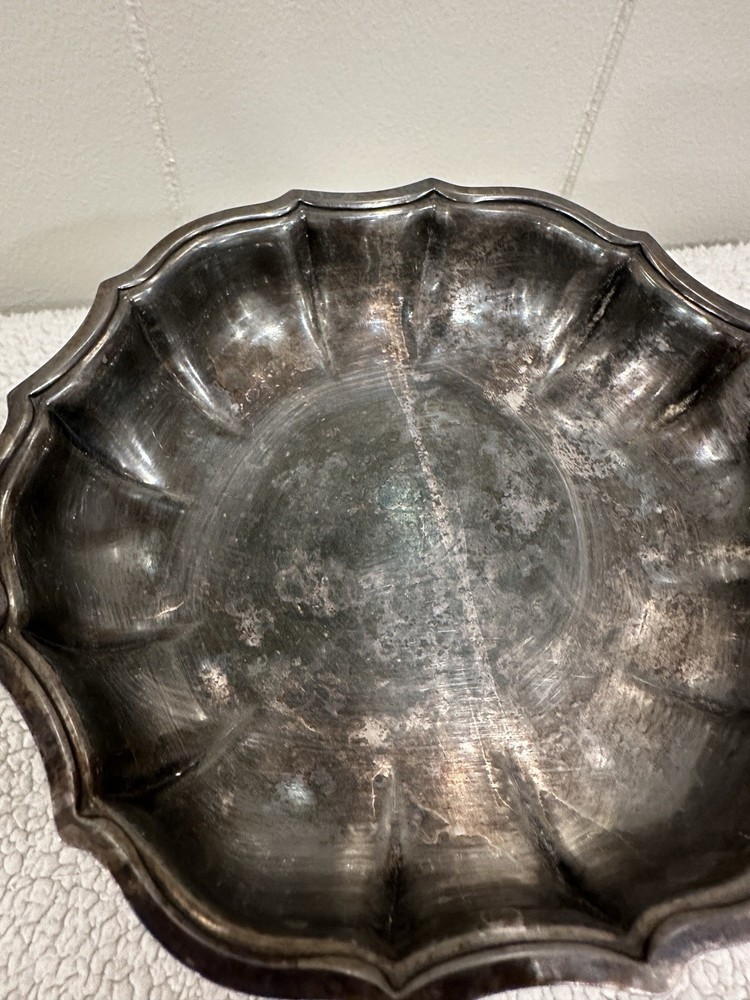 Antique Silverplate Chippendale Compote