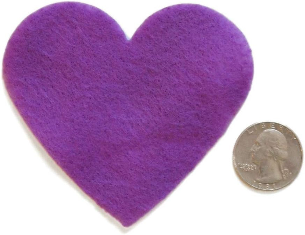 3 Inch 28Pc Felt Hearts (Purple)