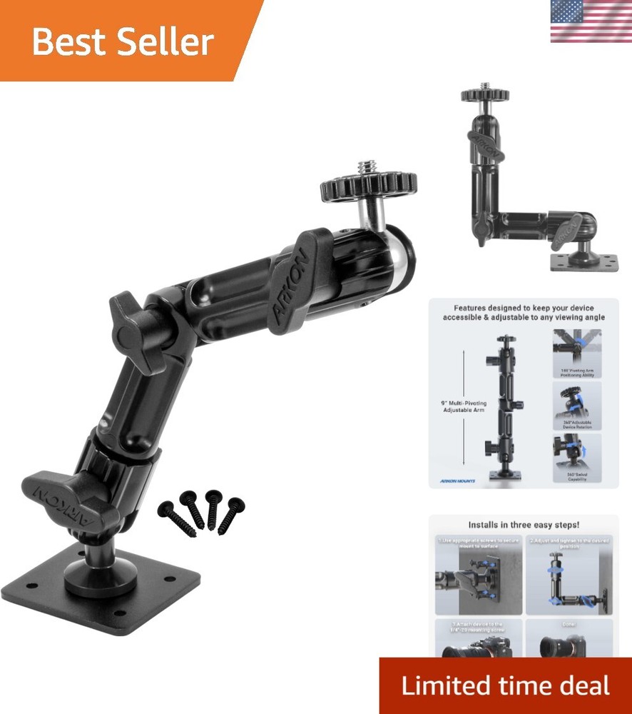 Robust Aluminum Camera Wall Mount - Easy Installation & Multi-Angle Adjustments