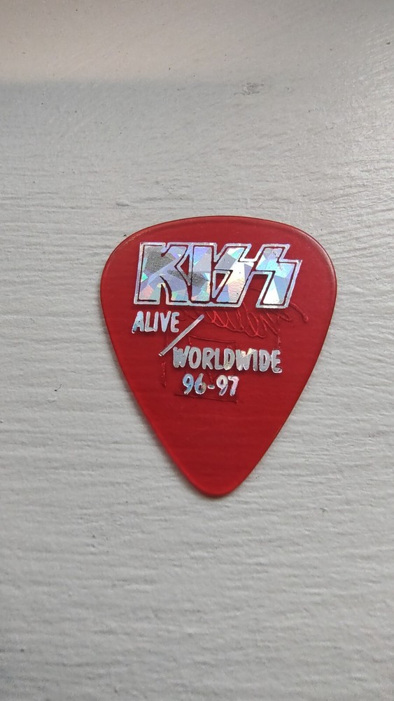 KISS Ace Frehley "Alive / Worldwide 96-97"  Signature Red Guitar Pick