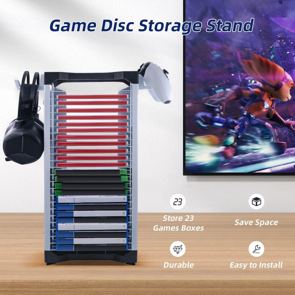 Mcbazel Video Game Storage Stand Tower for PS5/PS4/NS Switch/Switch2/Xbox, Video