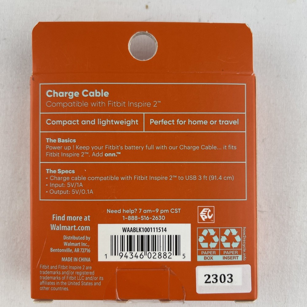 ONN Charging Cable Compatible With Fitbit Charge 5 & Fitbit Luxe