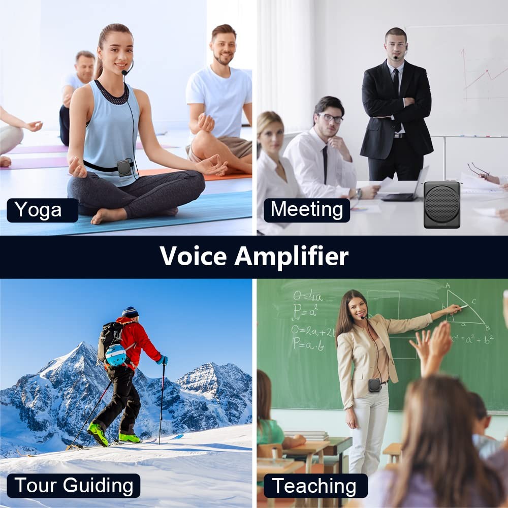 Mini Voice Amplifier Microphone Headset, 3 Hours Quick Charging and up to 30 ...