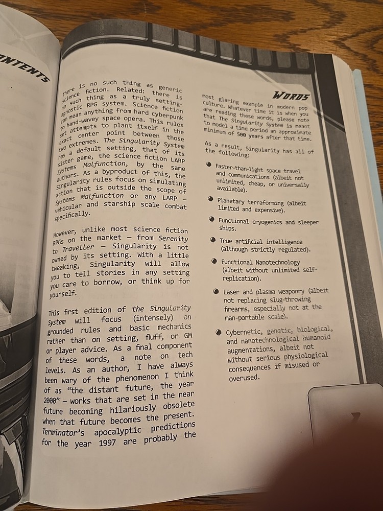 The Singularity System Devon Oratz 2013 Roleplay RPG