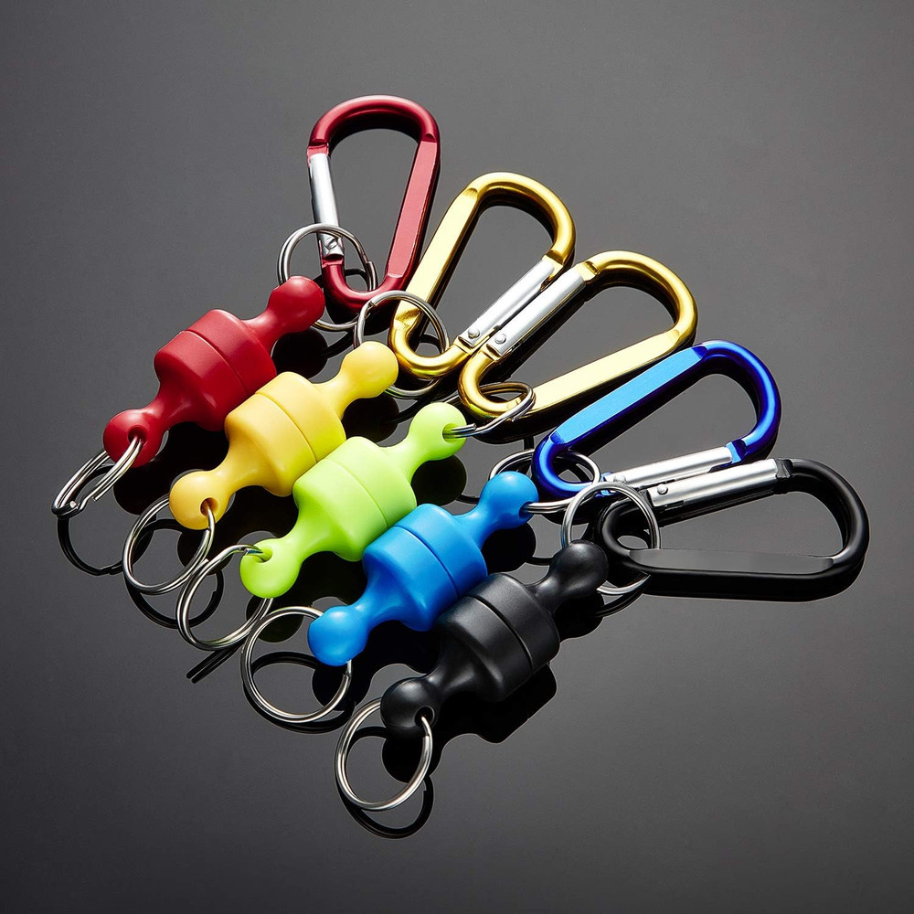 5 Pieces Magnetic Net Release Holder Net Release Clip Keychain Hook for Fly Fish