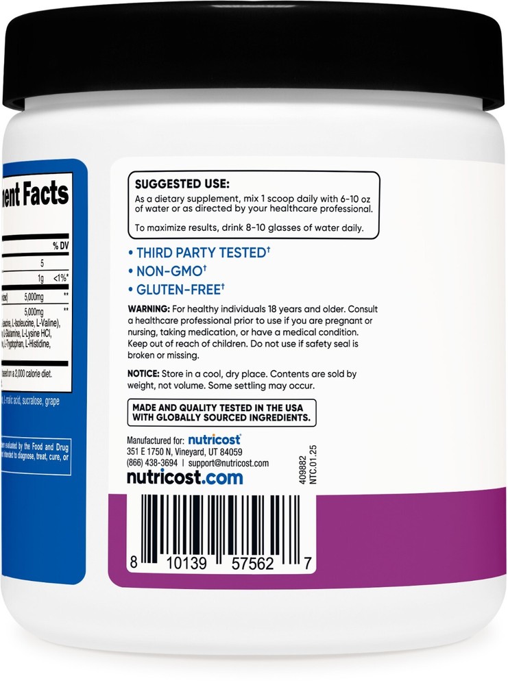 Nutricost Creatine + Aminos 30 Servings (Grape Flavored)
