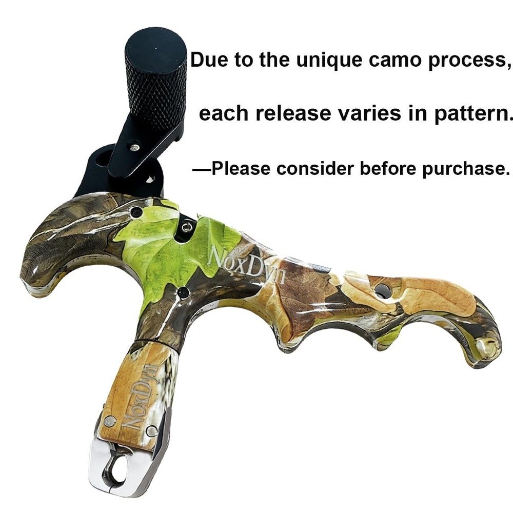 Camo Bow Release for Compound Bow, 4-Finger Archery Release 360° Rotatable Th...