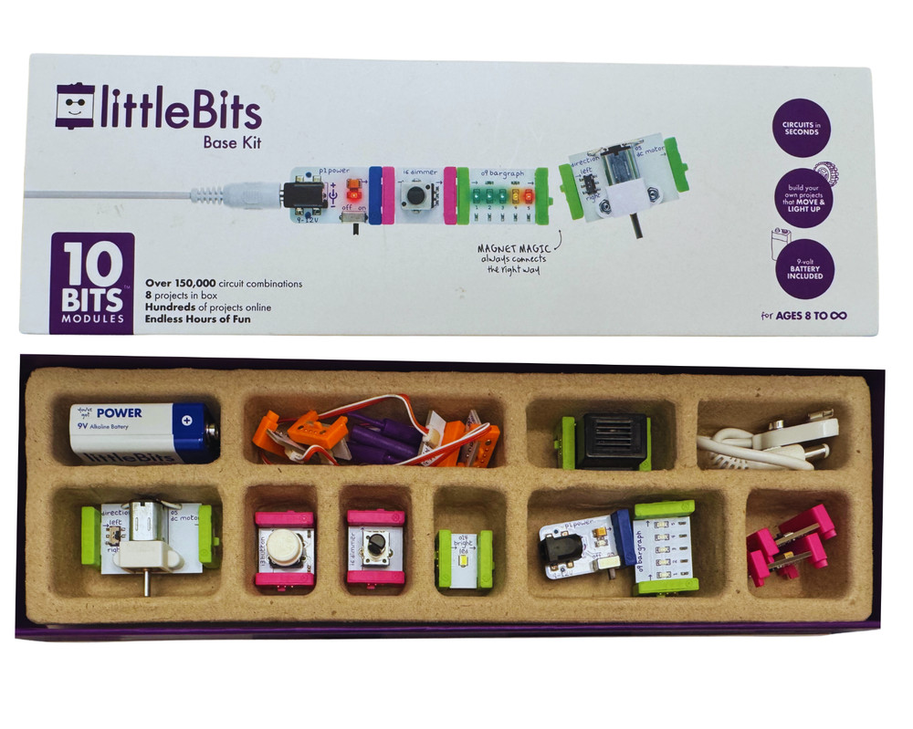 littleBits Base Kit Electronic Circuit Toy 10 + 1 Extra Module COMPLETE & TESTED